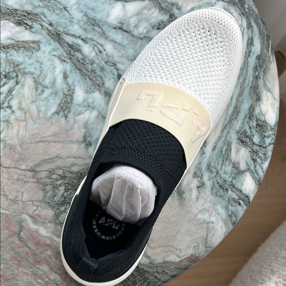 APL Men's White and Black Slip-On Sneakers